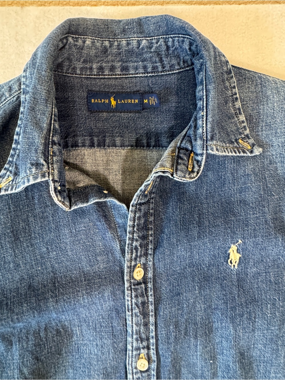 Ralph Lauren Indigo Denim Shirt Dress with Embroidered Pony - Picture 3 of 5